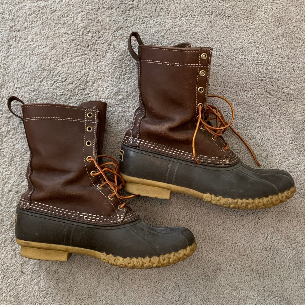 L.L. Bean boots, 10”, Men’s, unlined; Size – 9 Wide; Color – Bark Brown